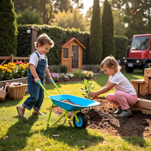 Vista 7 de Juego de herramientas y cubo de jardín para niños, de la marca G & F