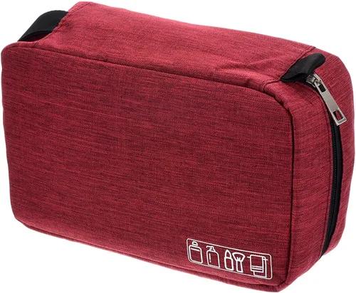 Vista 7 de PATIKIL Neceser de viaje, organizador de maquillaje portátil, bolsa de aseo impermeable con gancho para colgar para hombres y mujeres, Gris