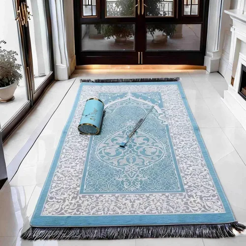 Vista 2 de Alfombra de oración musulmana portátil y cuentas con caja de regalo, tapete de oración islámica suave, tapete de oración de viaje para hombres