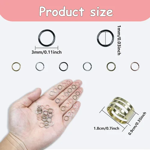 Vista 2 de YAKA 12000 piezas de 0.118 in, caja de 6 colores, anillo de salto abierto, llavero de joyería para accesorios de fabricación de joyas, 1 herramienta