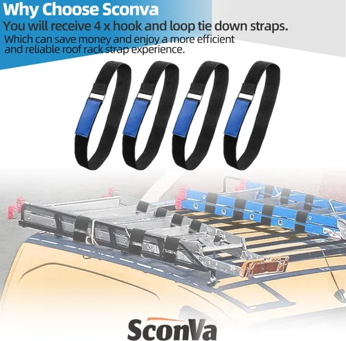 Vista 7 de Correas de amarre para escaleras, correas ajustables multiusos para escaleras Reusable Ladder Straps, Ladder Rack Tie Down Strap with Nylon Hook &