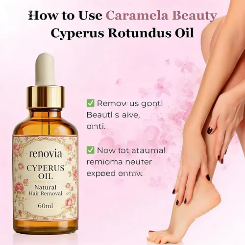 Vista 3 de Renovia Cyperus Rotundus - Aceite para depilación, suero de piel para depilación, aceite hidratante y calmante para una piel de aspecto suave