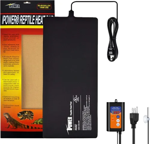 Vista 28 de iPower Almohadilla de Calor para Reptiles de 6 x 8 Pulgadas, 8 W, Calentador de Terrario Debajo del Tanque, Alfombrilla Calefactora para Tortuga