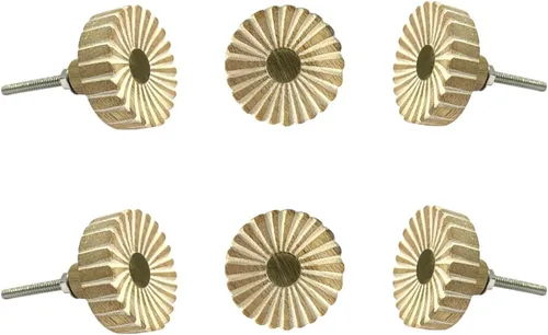 Vista 22 de Perilla Home Juego de 6 pomos de puerta de madera - Pomos decorativos ovalados con incrustación para puerta con mango, elegante adición