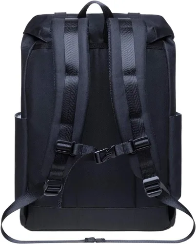 Vista 4 de KAUKKO Mochila de poliéster casual vintage y mochila de cuero (KS12-NEGRO)