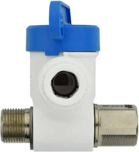 Vista 8 de John Guest Speedfit Válvula adaptadora de tope angular de 1/2 x 3/8 x 1/4 pulgadas, empuje para conectar accesorios de plomería de plástico
