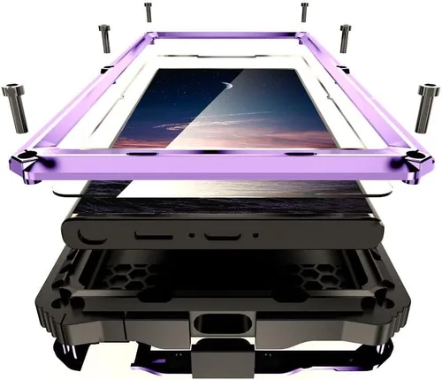 Vista 11 de Lunivop para Samsung Galaxy S23 Ultra Funda metálica dura para Galaxy S23 Ultra 5G con lente de protección de pantalla incorporada y tornillos Grado