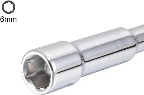 Vista 3 de uxcell Llave hexagonal en forma de L métrica de 0.236 in cromada, Cr-V
