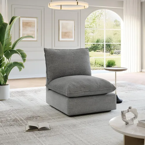 Vista 8 de Sofás modulares de 69.2 pulgadas para sala de estar, respaldo alto impermeable, sofá modular con relleno de plumón, sofá biplaza convertible
