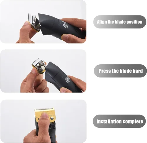 Vista 6 de Paquete de 2 cuchillas para cortar perros #40 compatibles con Andis Clippers de acero con infusión de carbono, desmontable, borde afilado