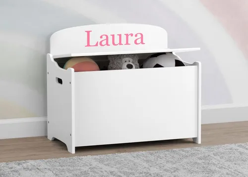 Vista 6 de Delta Children Caja de juguetes personalizada MySize Deluxe, Bianca White