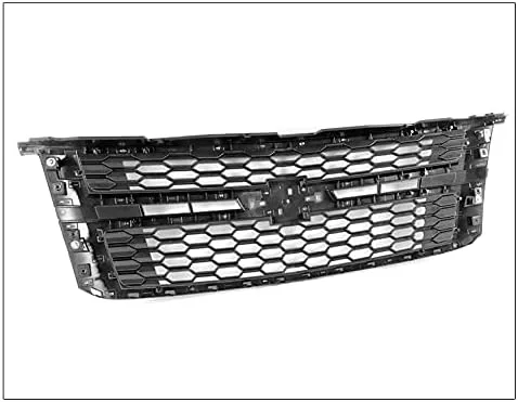 Vista 2 de Parachoques delantero de malla superior del capó, carcasa cromada/negra compatible con Chevy Suburban/Tahoe LS LT 2015-2020