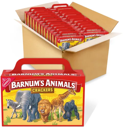 Vista 18 de BARNUM'S Galletas Originales de Animales, Aperitivos a Granel para Niños, 12 Cajas de 2.13 oz
