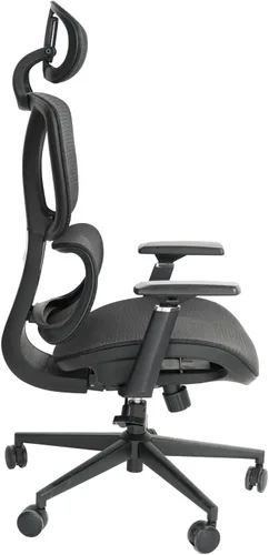 Vista 9 de FOH Silla de oficina ergonómica de malla con malla transpirable, silla de escritorio para computadora, silla de trabajo ergonómica con respaldo