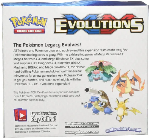 Vista 3 de Caja de refuerzo sellada de fábrica de juego de cartas intercambiables XY Evolutions de Pokémon - 36 paquetes de 10 cartas cada uno (versión inglés)