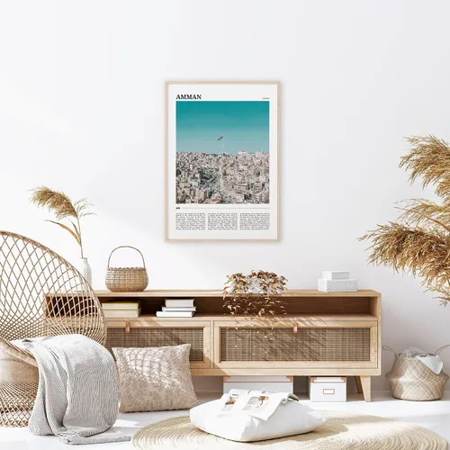Vista 3 de Póster de viaje de Amman, arte de pared de Ammán, impresión de póster de ammán, foto de ammán, decoración de ammán, Jordania