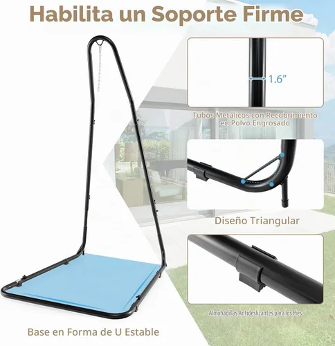 Vista 4 de Giantex - Soporte para silla de hamaca ajustable de acero macizo para sillas y columpios, altura ajustable de 78.0 in a 8.5 in