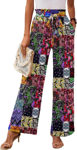 Vista 34 de Heymoments Wide Leg Pant for Women High Waist Trouser A01-negro