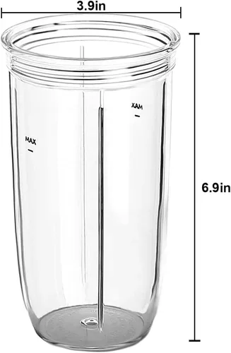 Vista 4 de Vaso de piezas de repuesto con tapa para llevar, compatible con NutriBullet Blender Combo NutriBullet Pro 1000 y NutriBullet Select 2.0 (24 onzas)