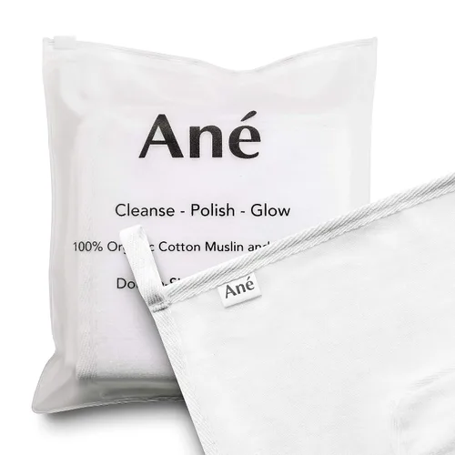 Vista 4 de Ané Removedor de maquillaje, paquete de 3 paños de limpieza facial de muselina de doble cara y microfibra