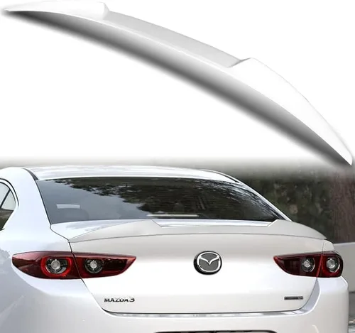 Vista 7 de HYPERSPEED W-Power - Kit de labio trasero con tapa de alerón de maletero ABS estilo V para Mazda 3 Mazda3 Sedan 2019 2020 2021 2022 2023 2024 2025