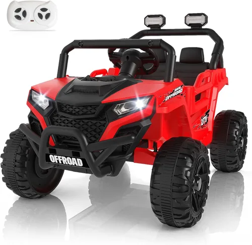 Vista 8 de Winado 12V Ride on Off-Road UTV, coche eléctrico para niños con control Negro
