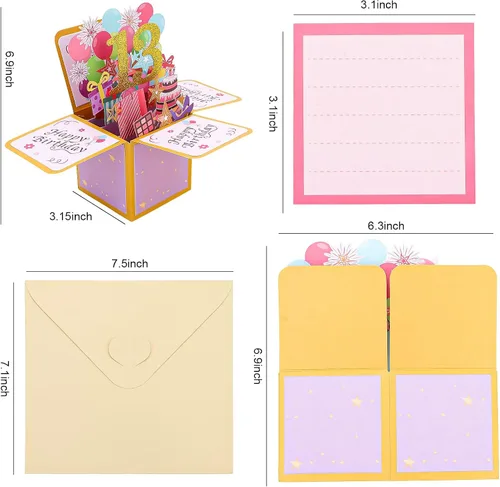 Vista 2 de CIEHER Tarjeta desplegable de cumpleaños número 13 para adolescentes, tarjeta de felicitación 3D única, regalos de cumpleaños para niñas y niños