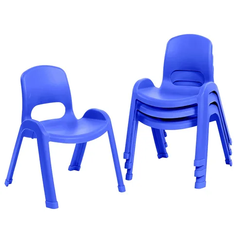 Vista 19 de ECR4Kids Silla apilable SitRight de plástico, 11 pulgadas, muebles de aula, negro, paquete de 4