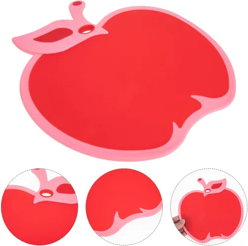 Vista 8 de SHERCHPRY Tabla de servir de manzana roja, tabla de cortar en forma de fruta con mango, tabla de cortar de cocina de plástico