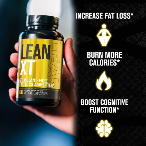 Vista 2 de Jacked Factory Lean-XT - Quemador de grasa sin cafeína, suplemento de pérdida de peso no rígido, supresor del apetito y potenciador del metabolismo