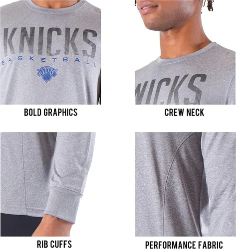Vista 8 de Ultra Game Camiseta deportiva de manga larga oficial de la NBA para hombre, de secado rápido