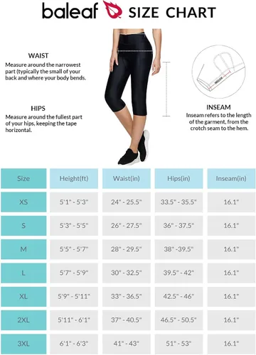 Vista 7 de BALEAF Pantalones cortos acolchados de ciclismo para mujer, pantalones de ciclismo capris para ciclismo, leggings giratorios 34 UPF 50+