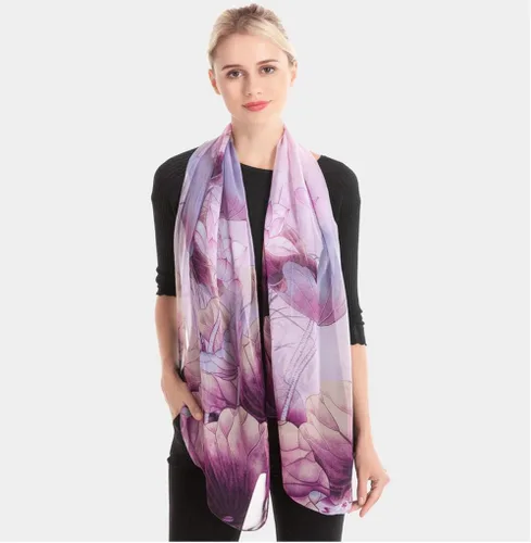 Vista 3 de Bufandas para mujer ligeras con estampado de flores, chales, bufandas de moda, chales con protección solar