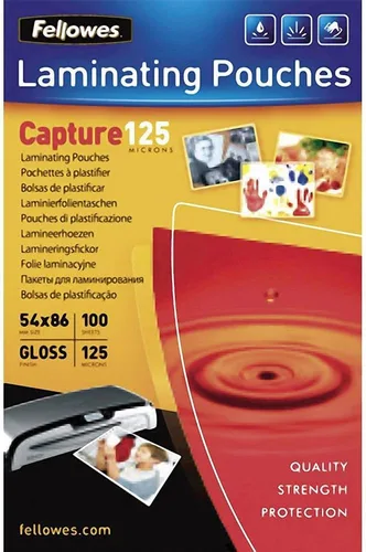 Vista 2 de Fellowes Capture 2.126x3.386 in 125 Micron - Bolsas laminadoras brillantes (paquete de 50)
