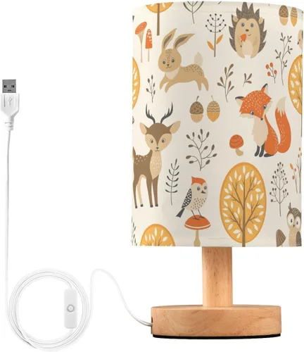 Vista 24 de Bedside Table Lamp Cute Highland Cow Animal Nightstand Lamp with Wood Desk Lamps for Bedroom Living Room Nursery Office Home Decor