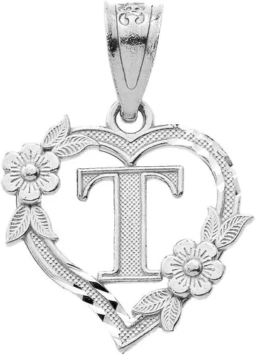 Vista 19 de Colgante de plata de ley con inicial de corazón para mujer, colgante de letra para mujer