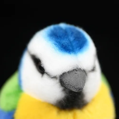 Vista 8 de Tiny Heart Juguete de peluche de pájaro de teta azul de simulación, realista, 5.51 pulgadas, suave y lindo para niños y niñas, regalos
