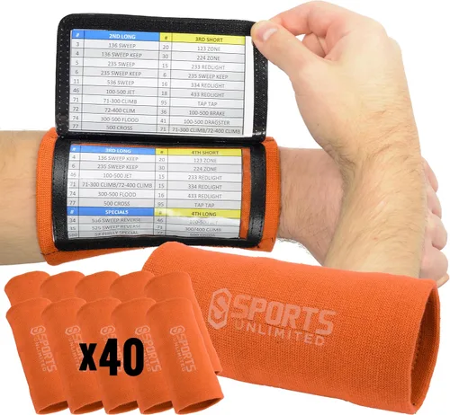 Vista 11 de Sports Unlimited Banda Instructora Triple para Adultos, Muñequeras de Fútbol para Jugadas, Muñequeras de Béisbol, Bandas de Brazo QB