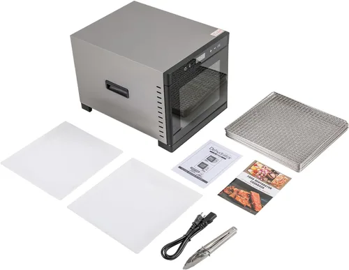 Vista 7 de Deshidratadores de alimentos para encimera, máquina secadora de acero inoxidable con temporizador digital ajustable de 24 horas, control