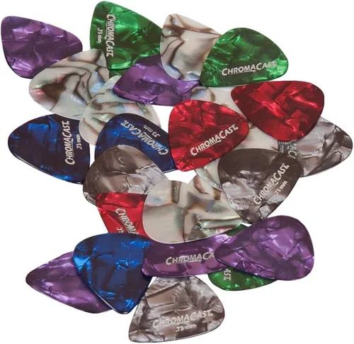Vista 11 de Chromacast Pearl púas de celuloide para guitarra