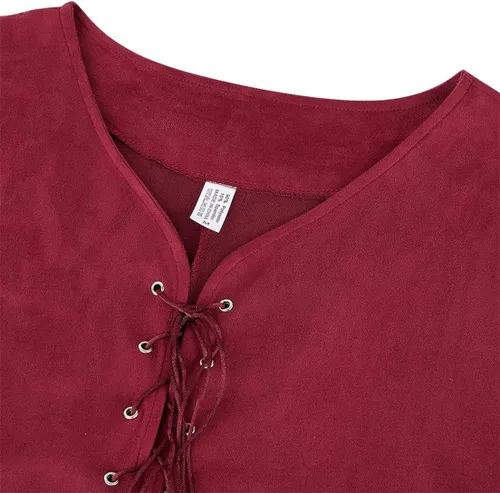 Vista 4 de frawirshau Chaleco medieval renacentista para hombre, disfraz pirata, gótico, steampunk