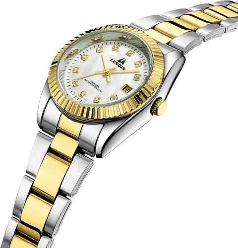 Vista 3 de LN LNQIN Womens Watch Analog Quartz Watches for Women Waterproof Ladies Watches Easy Read Women's Wrist Watch with Stainless Steel Band