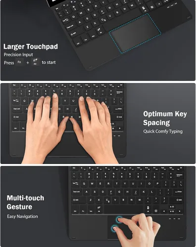 Vista 6 de MoKo Teclado para Surface Go 4 2023/ Go 3 2021/ Go 2 2020 / Go 2018, negro