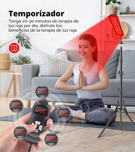Vista 5 de Lámpara de Terapia de Luz Roja, Terapia de Luz Infrarroja con Soporte - Dispositivo de Luz Roja de 660nm y Luz Infrarroja Cercana de 850nm