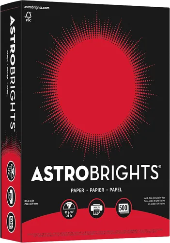 Vista 4 de Astrobrights Papel de color, 8.5" x 11", 24 lb89 GSM, Azul Blast-Off, 500 hojas (21906)
