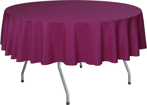 Vista 27 de Ultimate Textile Mantel redondo de lino de poliéster de 72 pulgadas, color rojo ladrillo
