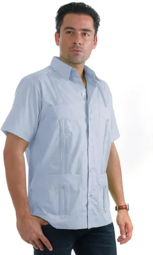 Vista 6 de Camisa Guayabera clásica mezcla de polialgodón manga corta NCM-1673