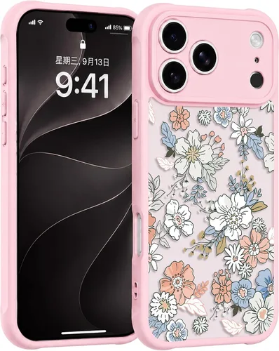 Vista 46 de Compatible para iPhone 13 Funda Linda Estética - Funda de Teléfono Rosa con Protector de Cámara - Diseño de Cubierta con Estampado de Hongos