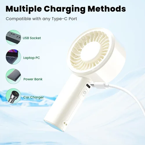 Vista 8 de HandFan Mini ventilador de mano, ventiladores pequeños de próxima generación portátil [8.5 horas de funcionamiento] con potente motor turbo de alta