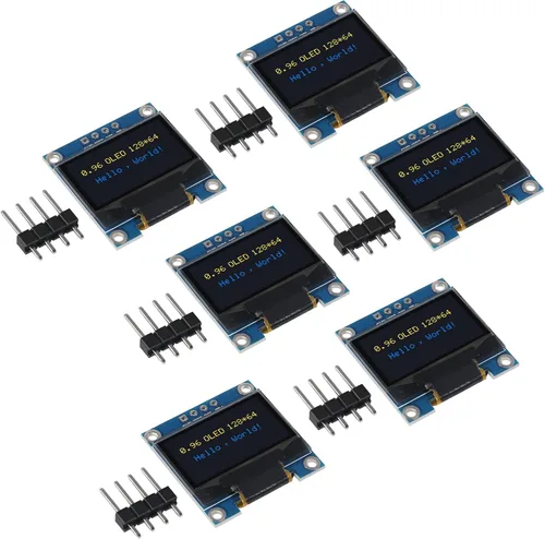 Vista 9 de Módulo de pantalla OLED I2C IIC 128X64 0.96 pulgadas módulo de pantalla SSD1315 pantalla con pines para Arduino UNO R3 STM - luz azul